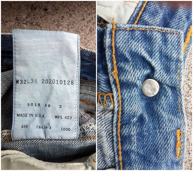 西方不敗全新絕版555廠美國製Levi's LVC 201 1920年仿舊洗色藍線布邊