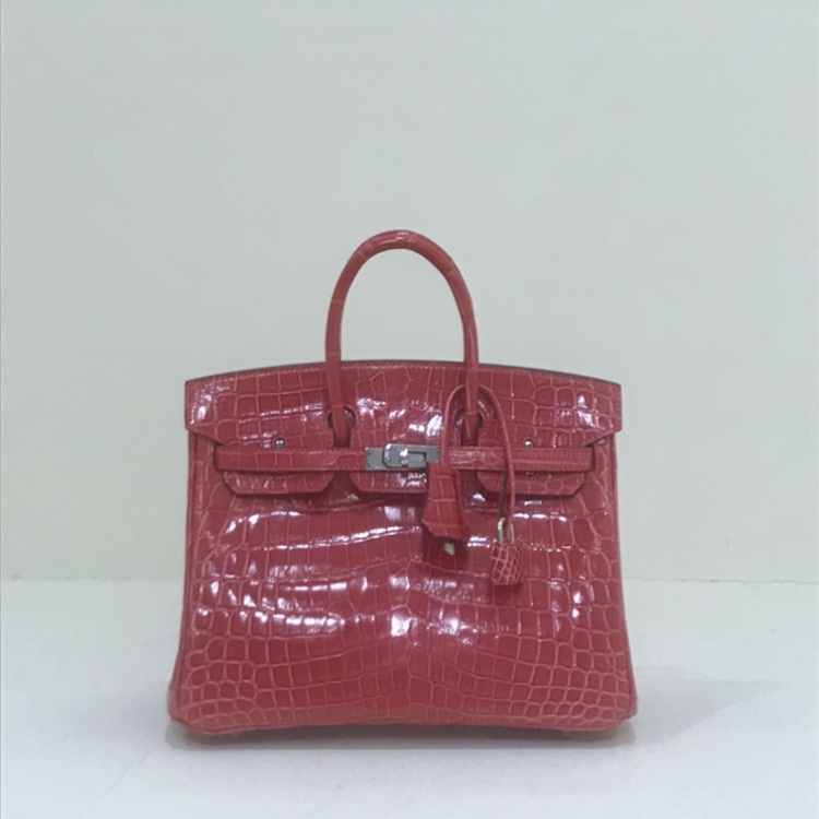 Hermes Birkin 25 鱷魚皮銀釦I6 極致粉《精品女王全新&二手》 | Yahoo 