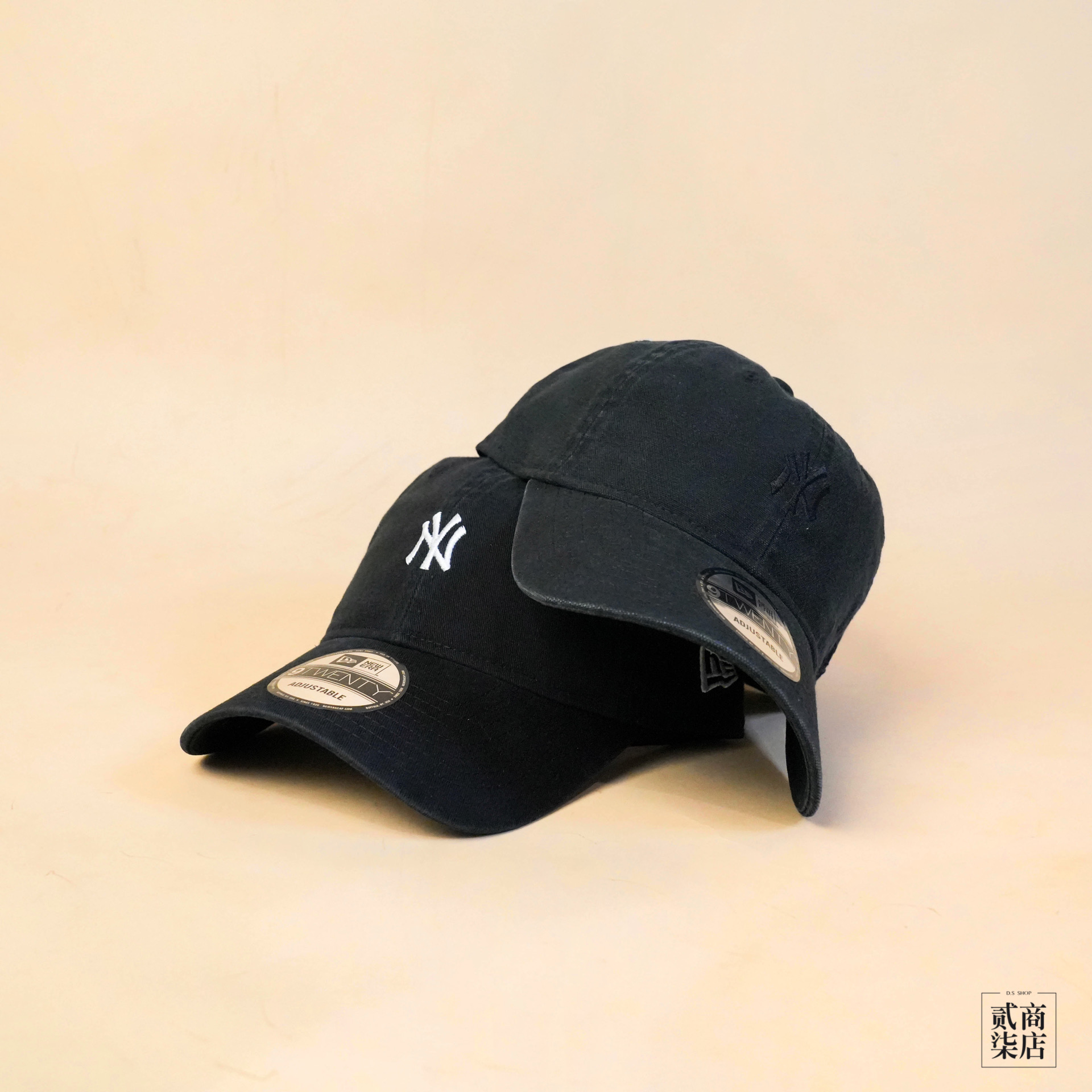 貳柒商店) New Era Mini Logo 9TWENTY 920 老帽帽子黑色復古洋基帽NY 