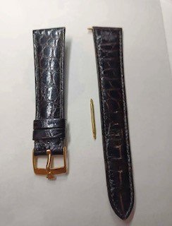 rolex 原裝18k金帶扣+原裝鱷魚錶帶 20mm 收16 mm 16、18系列原廠錶帶