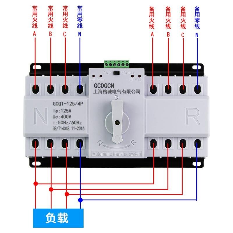 雙電源自動轉換開關4P 100A切換開關CB級ATS 63A 125A電源轉換器      新品 促銷簡約