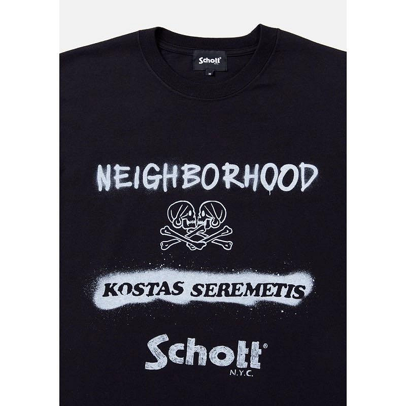 NEIGHBORHOOD NH X Schott X KOSTAS SEREMETIS . TEE LS NBHD 聯名薄