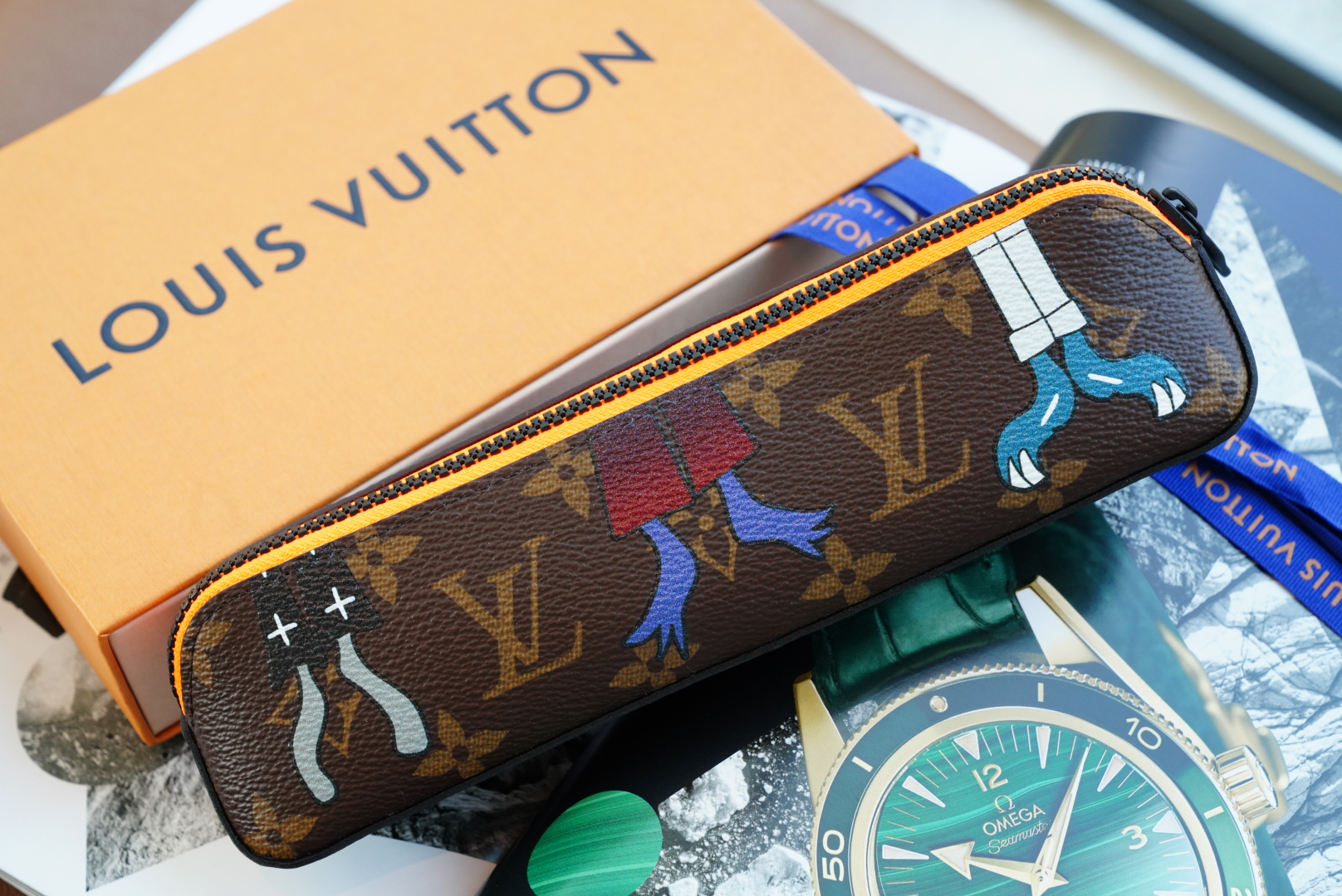 Louis Vuitton Monogram Friends Elizabeth Pencil Pouch Pen Case