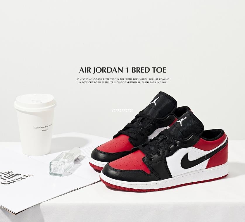 Nike Air Jordan 1 Low Bred Toe 黑紅男女款553558-612/553560-612