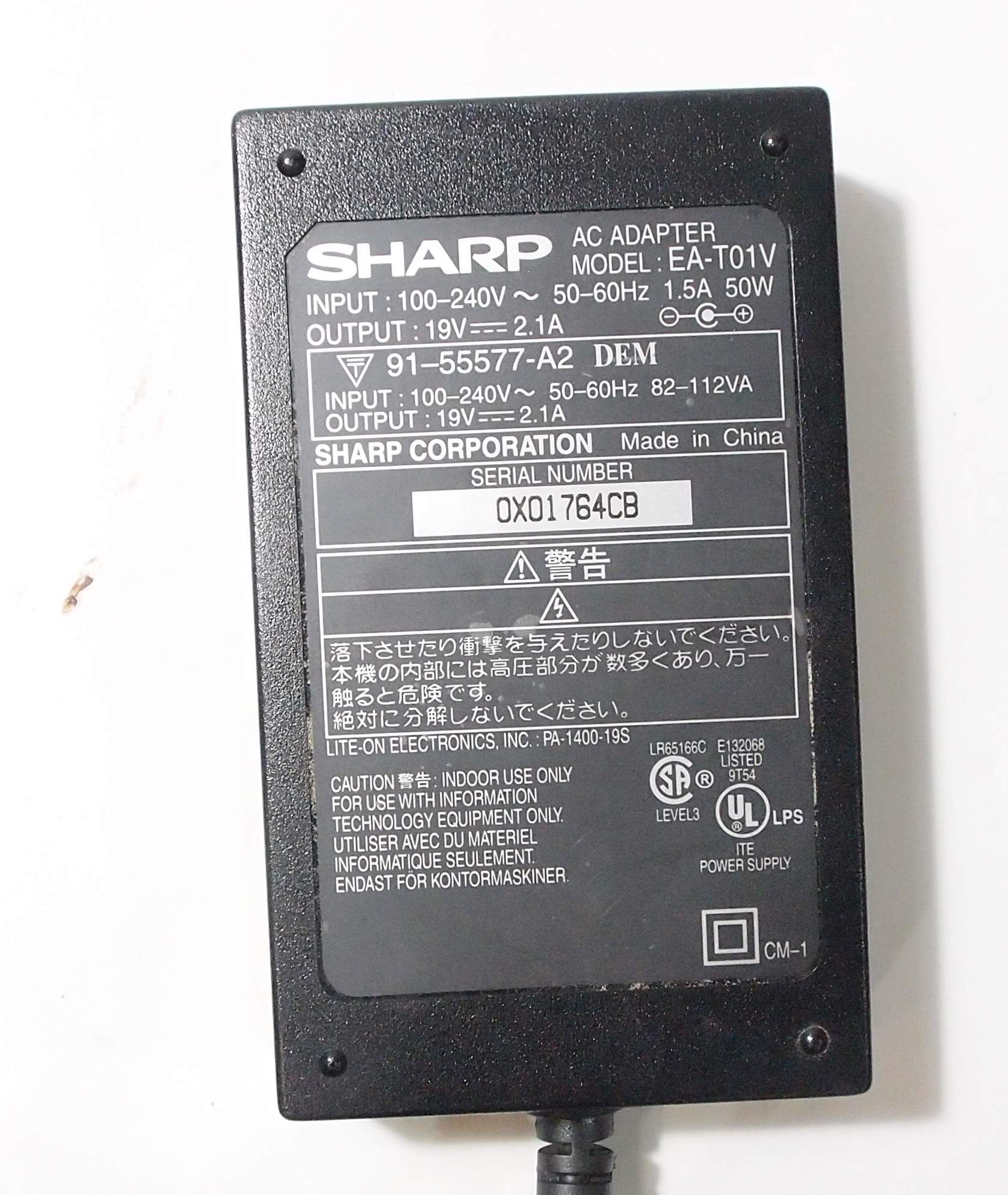 二手,SHARP 原廠充電器電源供應器/19V 2.1A 50W /型號:EA-T01V | Yahoo