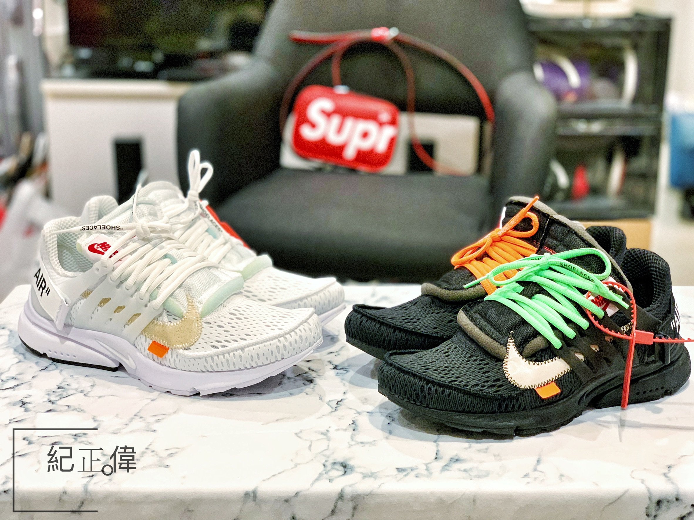 us9 現貨Nike Air Presto x Off-White OW 全白魚骨黑force jordan 1