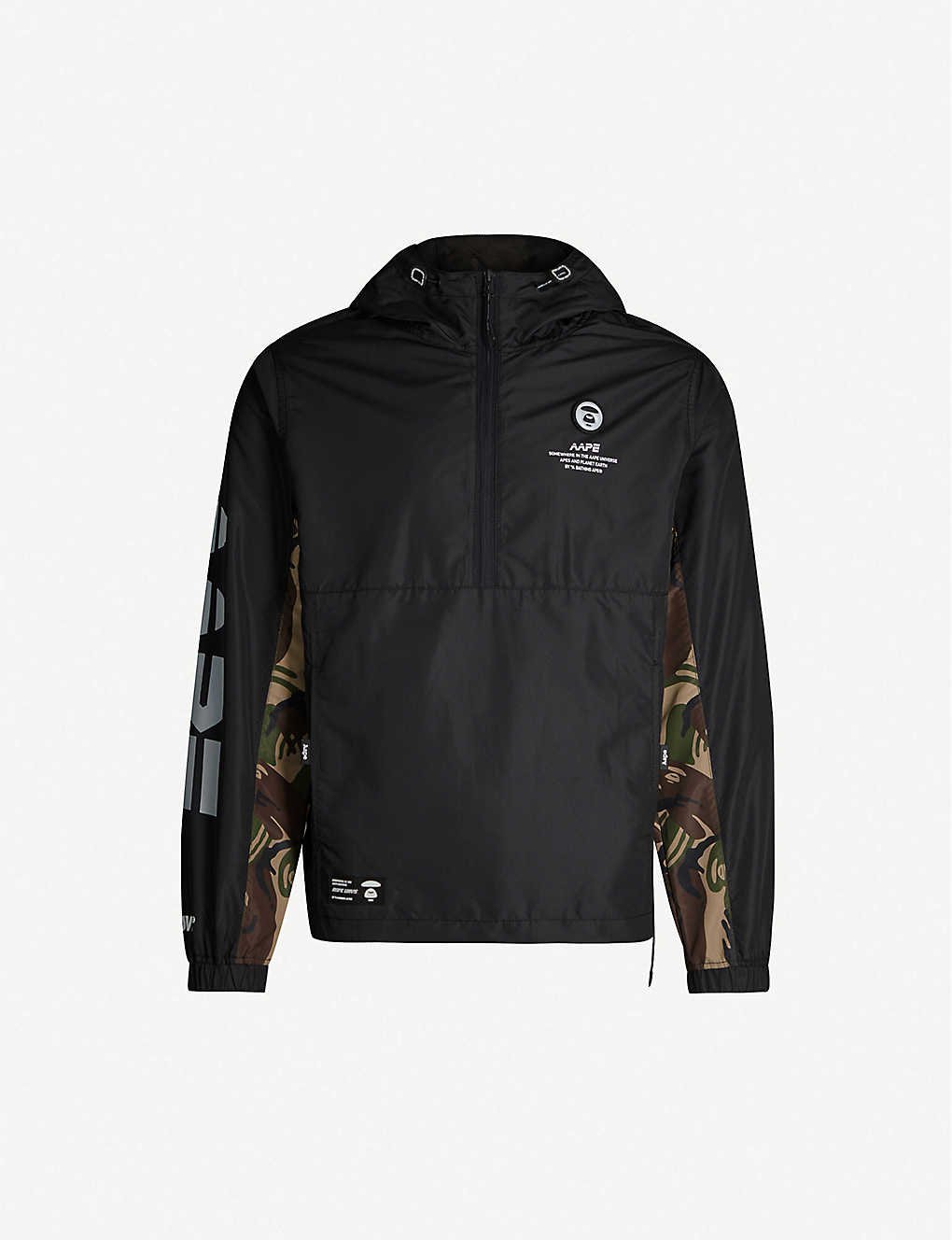 AAPE By A Bathing Ape bape 黑色衝鋒衣 外套 風衣 3M 反光 猿人 全新正品