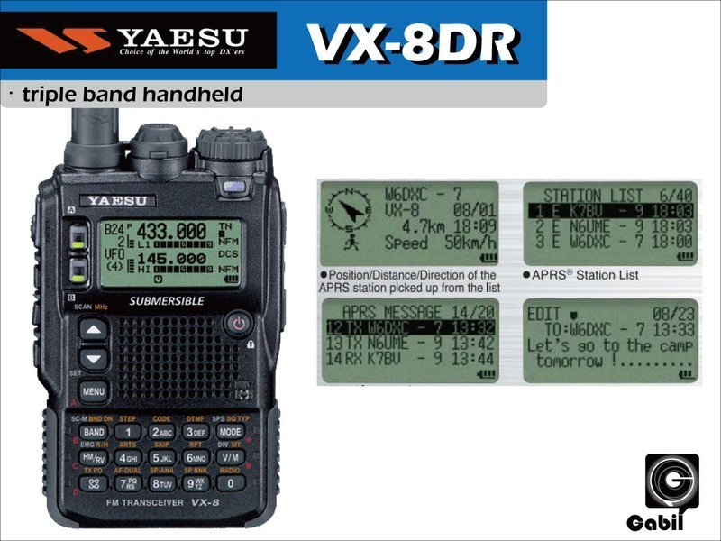 中區無線電】日本製造YAESU VX-8DR 三頻對講機IPX7防水等級雙顯雙收雙