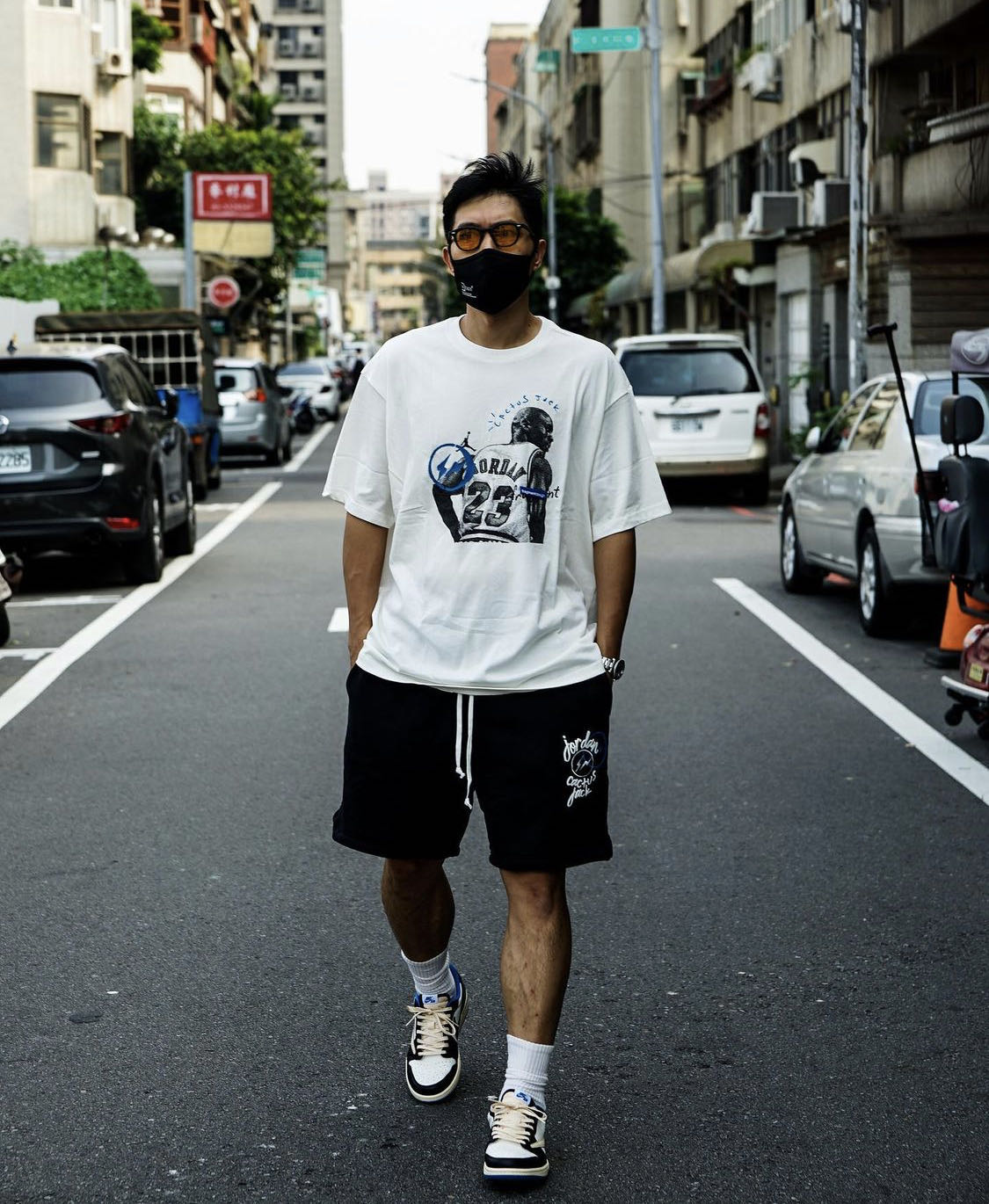 Nike Travis Scott Fragment shorts 限量聯名款短褲藤原浩閃電喬丹黑色jordan | Yahoo奇摩拍賣