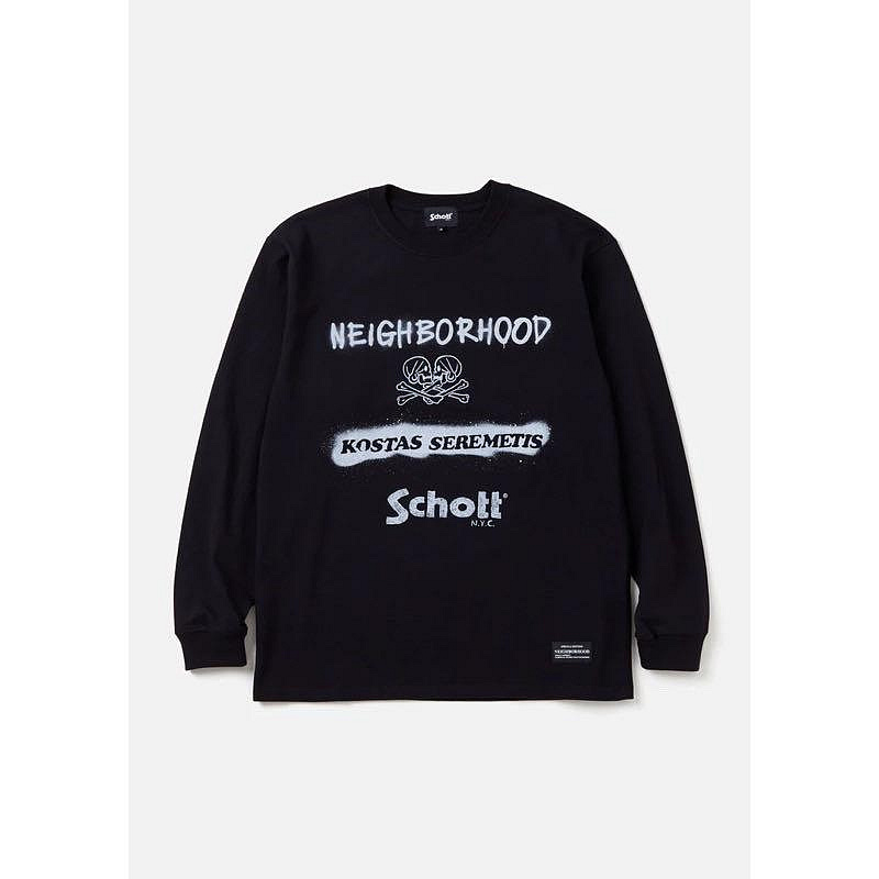 NEIGHBORHOOD NH X Schott X KOSTAS SEREMETIS . TEE LS NBHD 聯名薄