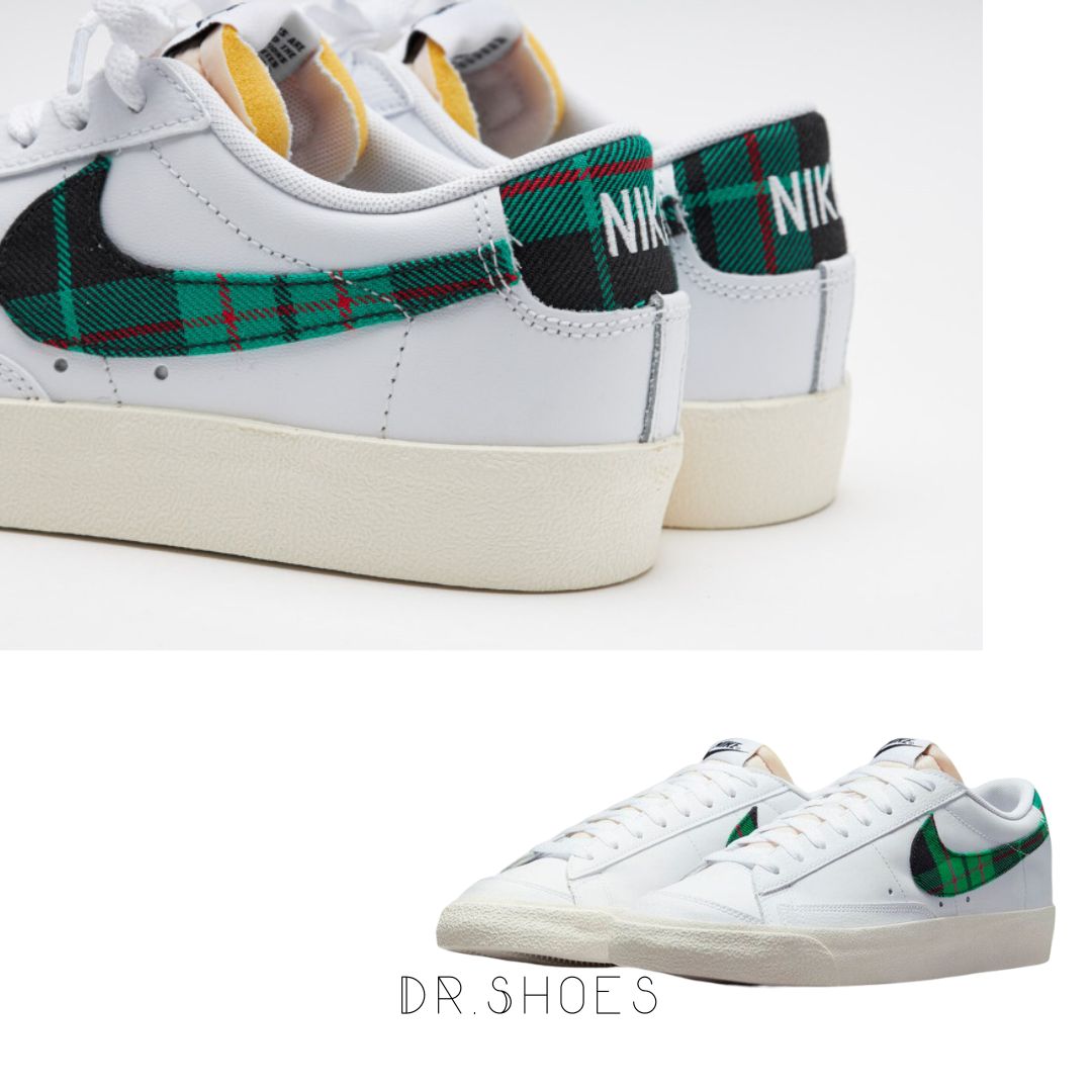 【Dr.Shoes 】免運NIKE BLAZER LOW 77 PRM 白綠 皮革 休閒鞋 男鞋DV0801-100