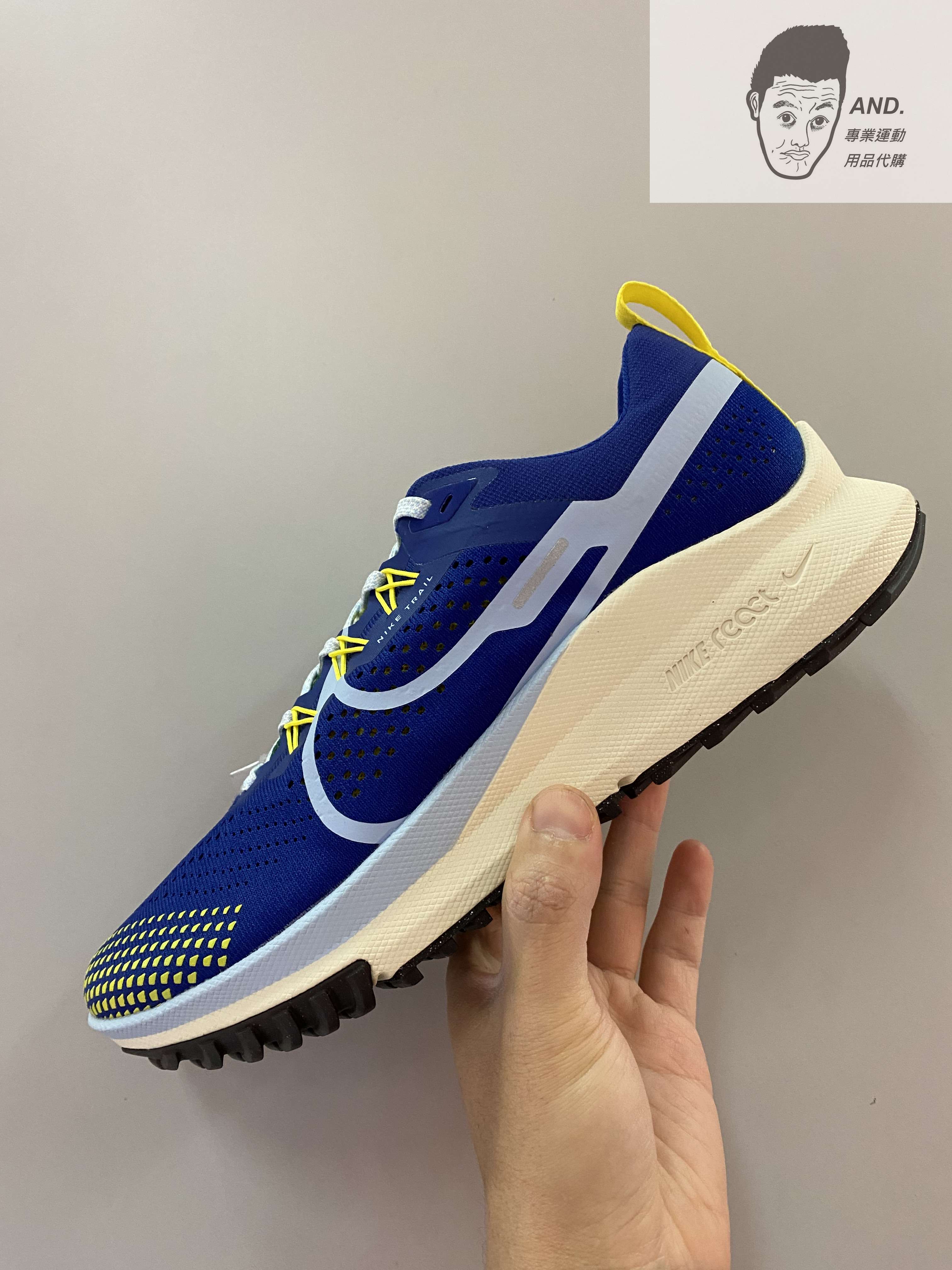 AND.】NIKE REACT PEGASUS TRAIL 4 藍黃慢跑運動越野男款DJ6158-400