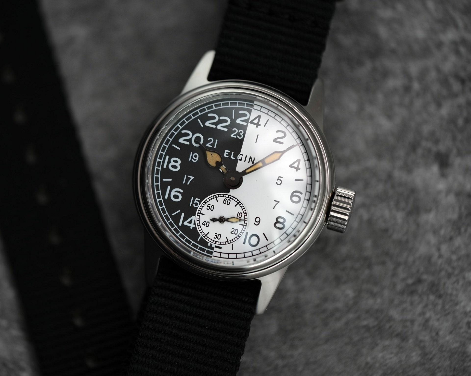 【叁·時貳更】古董埃爾金Elgin24H-軍錶手卷機械錶