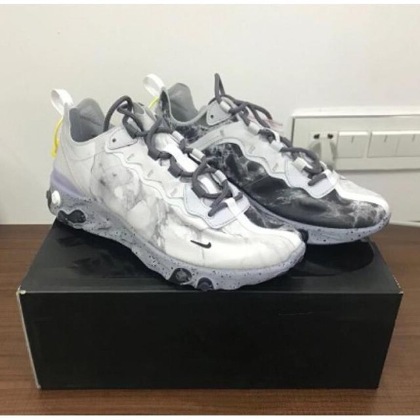 正品】Nike React Element 55 Kendrick Lamar 大理石紋Cj3312-001