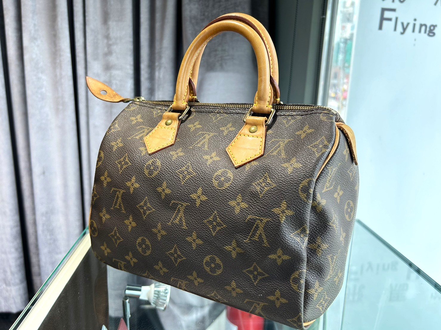 飛馬當舖 Louis Vuitton LV M41109 SPEEDY 25 老花 波士頓 手提包 9成5新