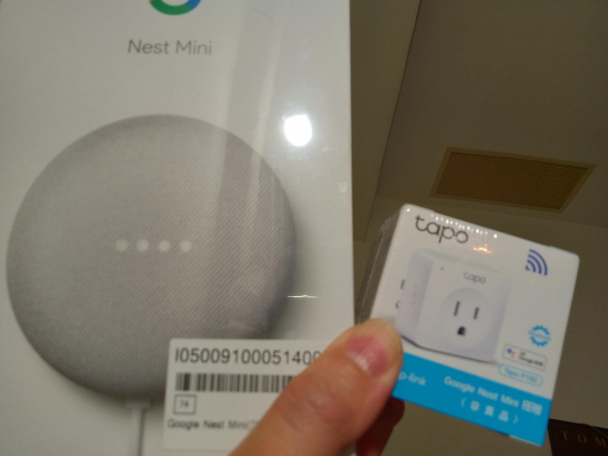 大媽桂二手屋，全新未拆Google Nest Mini第二代音箱，搭贈Tapo P100 Live Smarter 迷你 wifi無限網路雲端智慧插座，網路最低