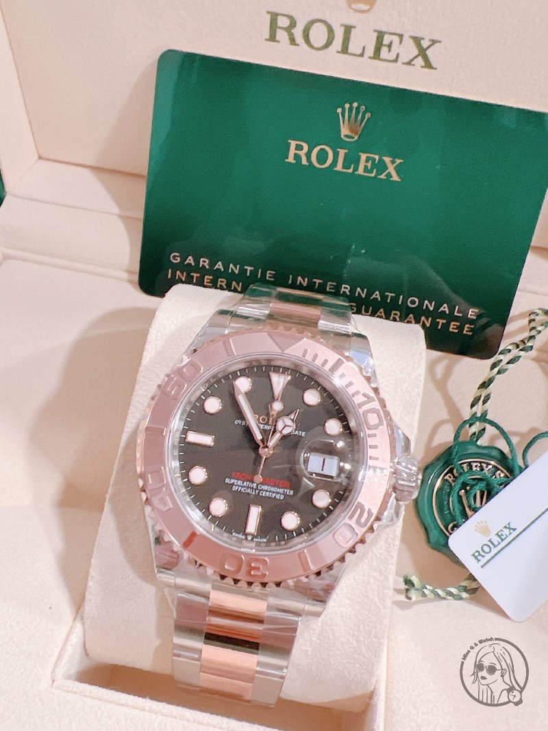 【Ｑ小姐的玩錶瘋】ROLEX Yacht Master 126621黑面｜ 玫瑰金小遊艇🔺2023年全新品🔥