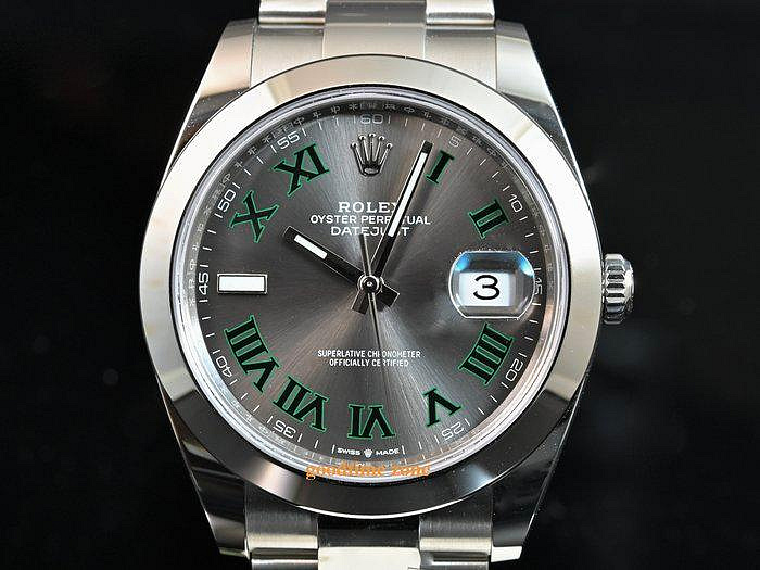 [好時計]ROLEX 勞力士 126300 Datejust 全新全膜現貨 灰面綠羅馬面 41mm LRK267 126334 126200 126234