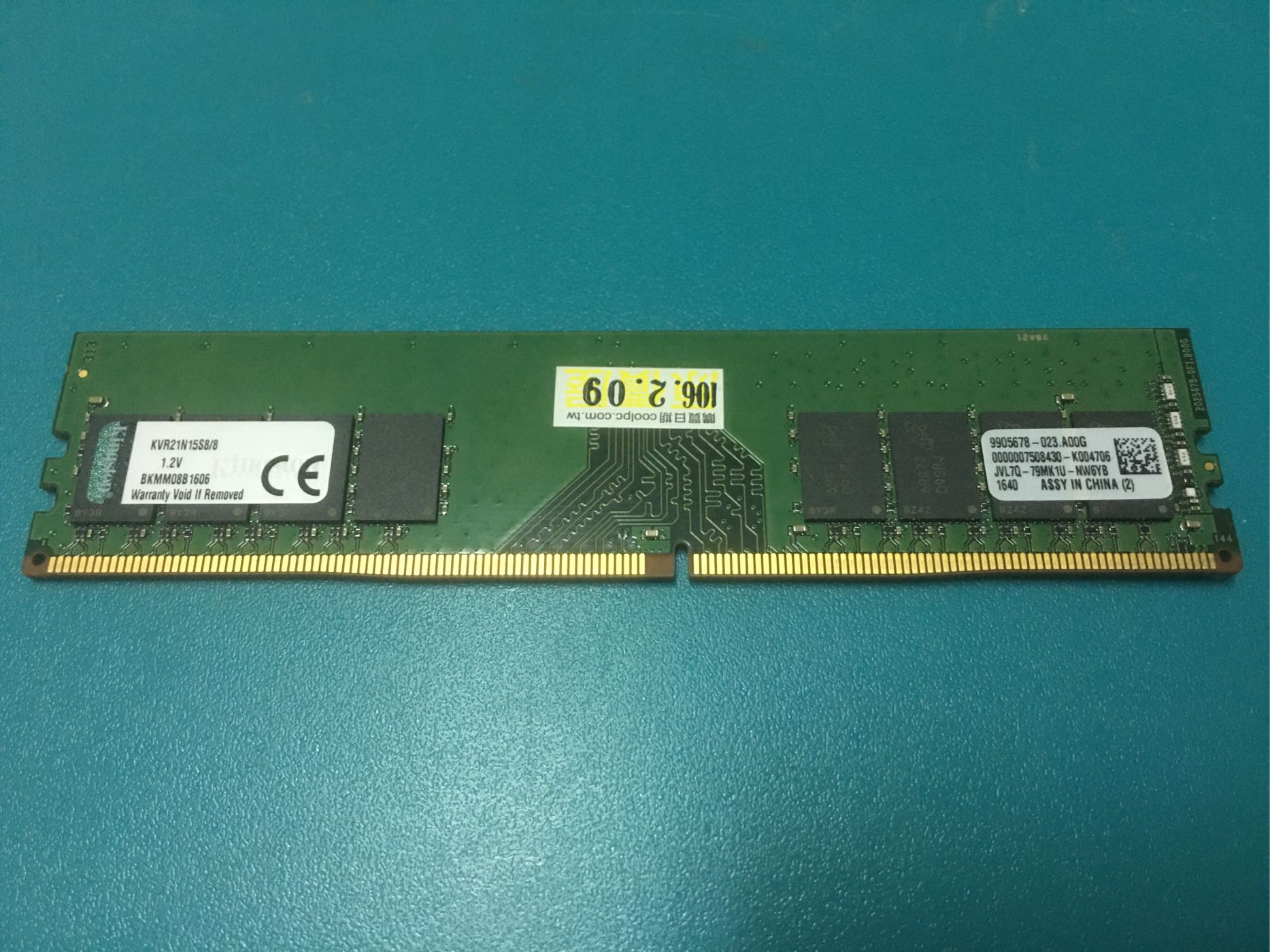 金士頓 DDR4 2133 8G 記憶體 KVR21N15S8/8 KVR21N15D8/8