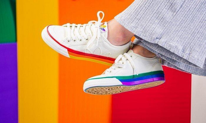 9527 ADIDAS ORIGINALS NIZZA PRIDE 白 彩虹 鴛鴦 帆布鞋 EF2319