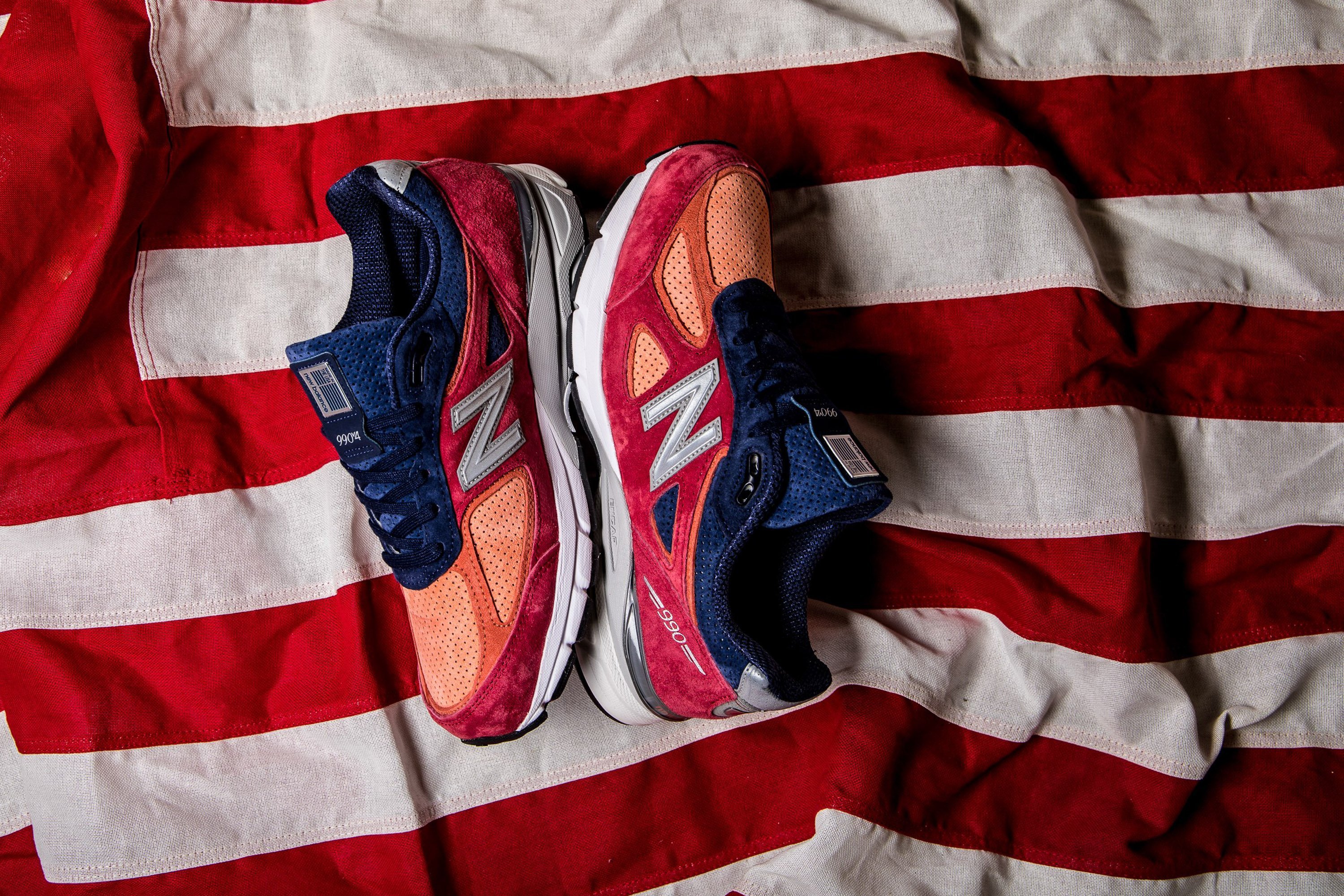 A - li 269 NEW BALANCE 990V4 M990CP4 美製USA 紅藍白國旗配色3M麂皮