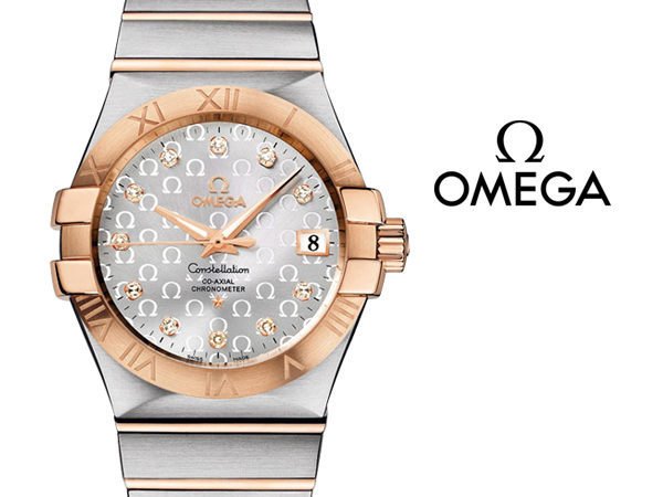 OMEGA 歐米茄 手錶 CONSTELLATION 星座 機械錶 35mm 18K玫瑰金 藍寶石 鑽石 123.20.35.20.52.003