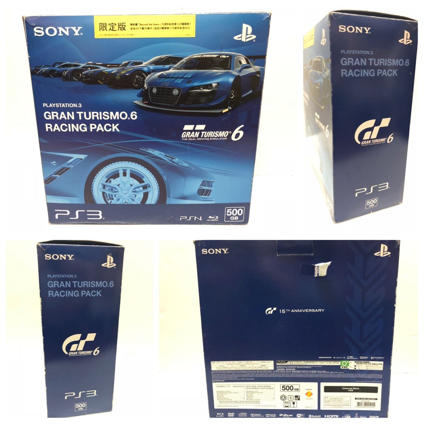 Sony PlayStation3 Slim GT6 同捆限量版CECH-4007C 500GB 、原廠手把*2、遊戲x14、PS Move 組合