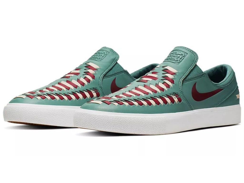 Code Nike Zoom Janoski Sb Slip Rm 編織皮革滑板懶人帆船鞋 綠 Ar48 300 Yahoo奇摩拍賣