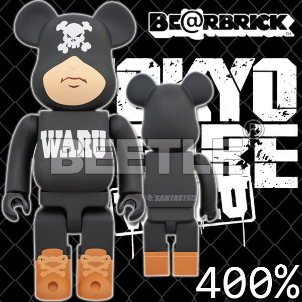 BEETLE BEARBRICK SANTASTIC TOKYO TRIBE WARU BLACK 黑井上三太400