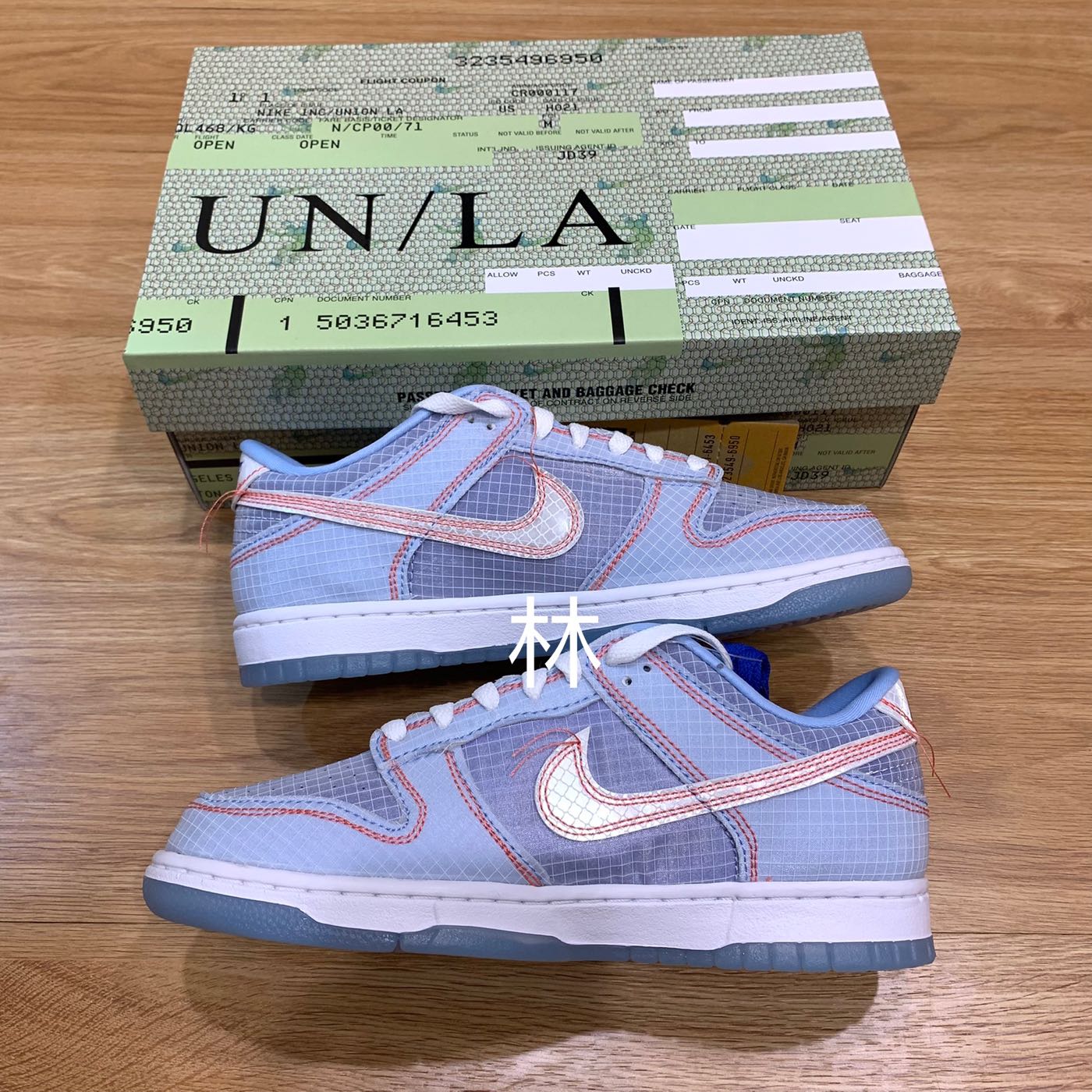 全新Union LA x Nike Dunk Low Argon 水藍網格縫線男女鞋聯名DJ9649