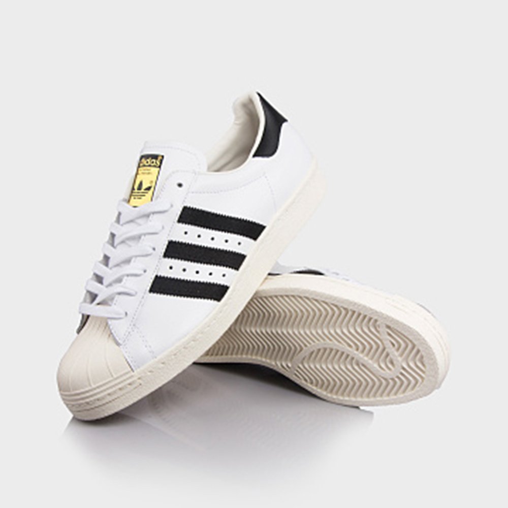 現貨特價】Adidas Superstar 80s 白黑皮革金標薄鞋舌奶油底G61070 現貨