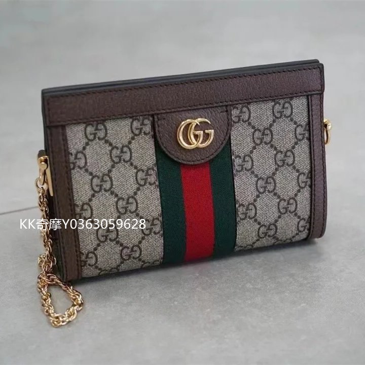 KK二手真品 GUCCI 古馳 mini包包 复古磁扣 Ophidia迷你肩揹袋 手拿包 鏈條包 602676 現貨