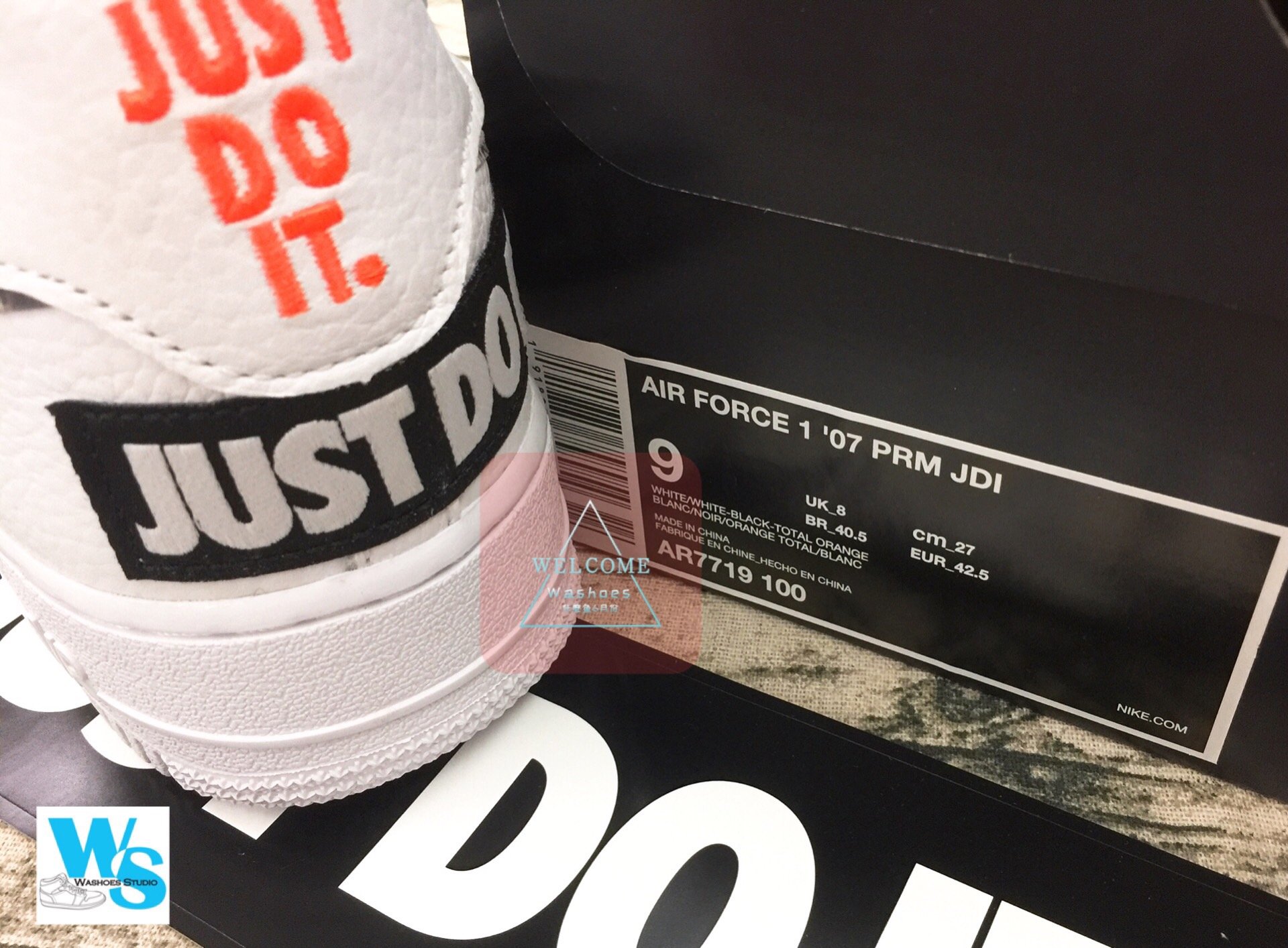 Washoes Nike Air Force 1 JDI AR7719-100 Just Do It offwhite