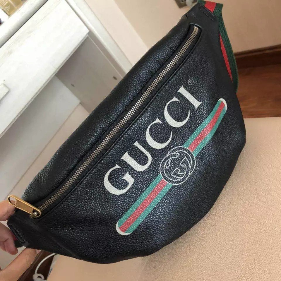 GUCCI 無塗鴉版 COCO CAPITAN 蔡依林 腰包 黑色 附購證