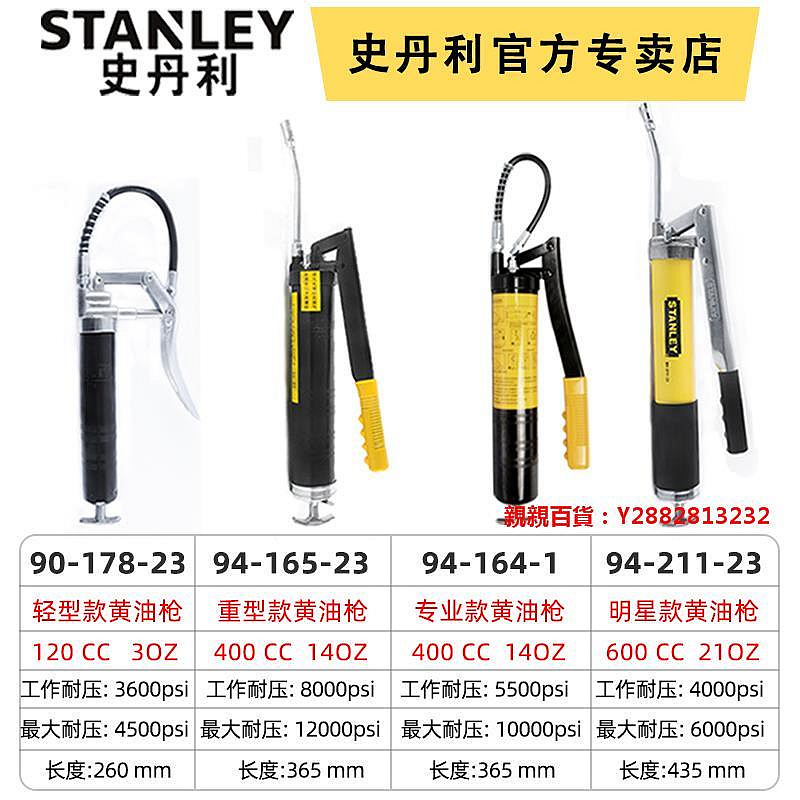 親親百貨-史丹利黃油小型手動雙壓省力貨車汽車挖掘機氣動高壓注油器工具滿300出貨