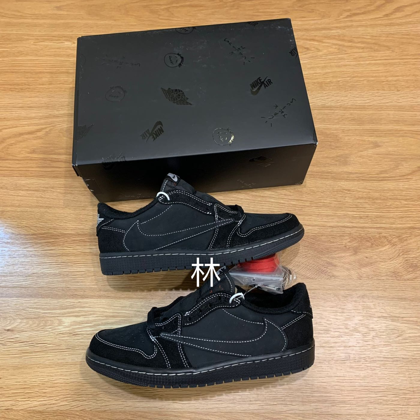 全新Travis Scott x Air Jordan 1 Low OG Black Phantom 黑魂倒勾男女