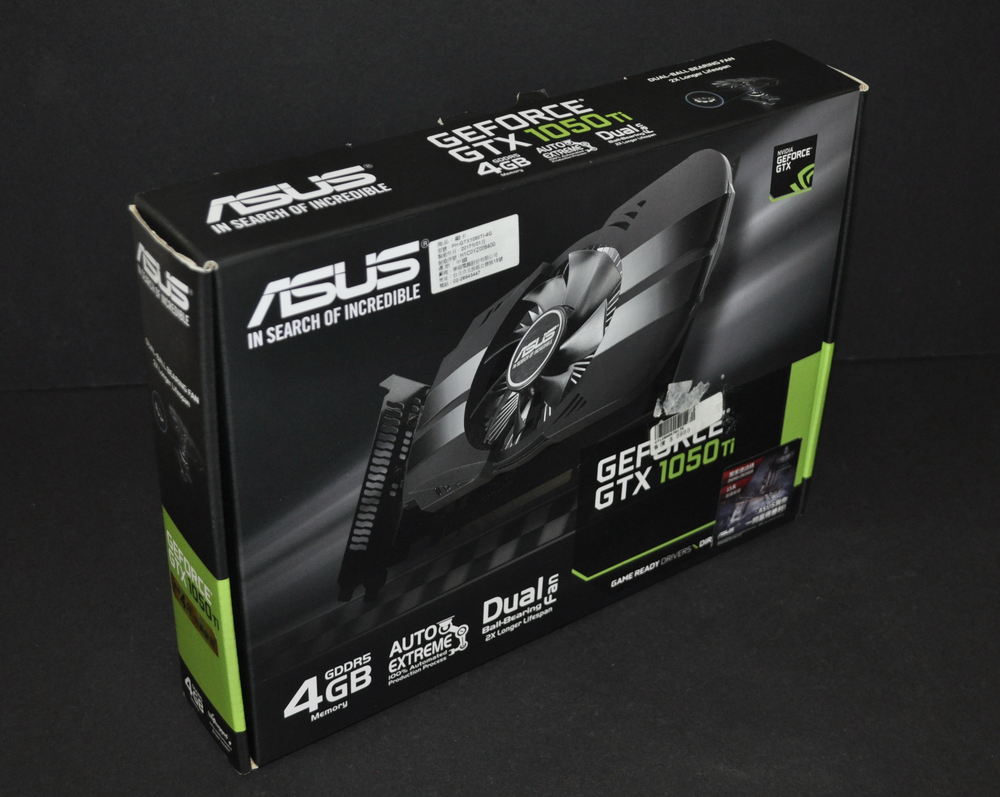 Asus 華碩 PH-GTX1050TI-4G (GTX1050 Ti 4G D5 128-bit) 非GTX1060