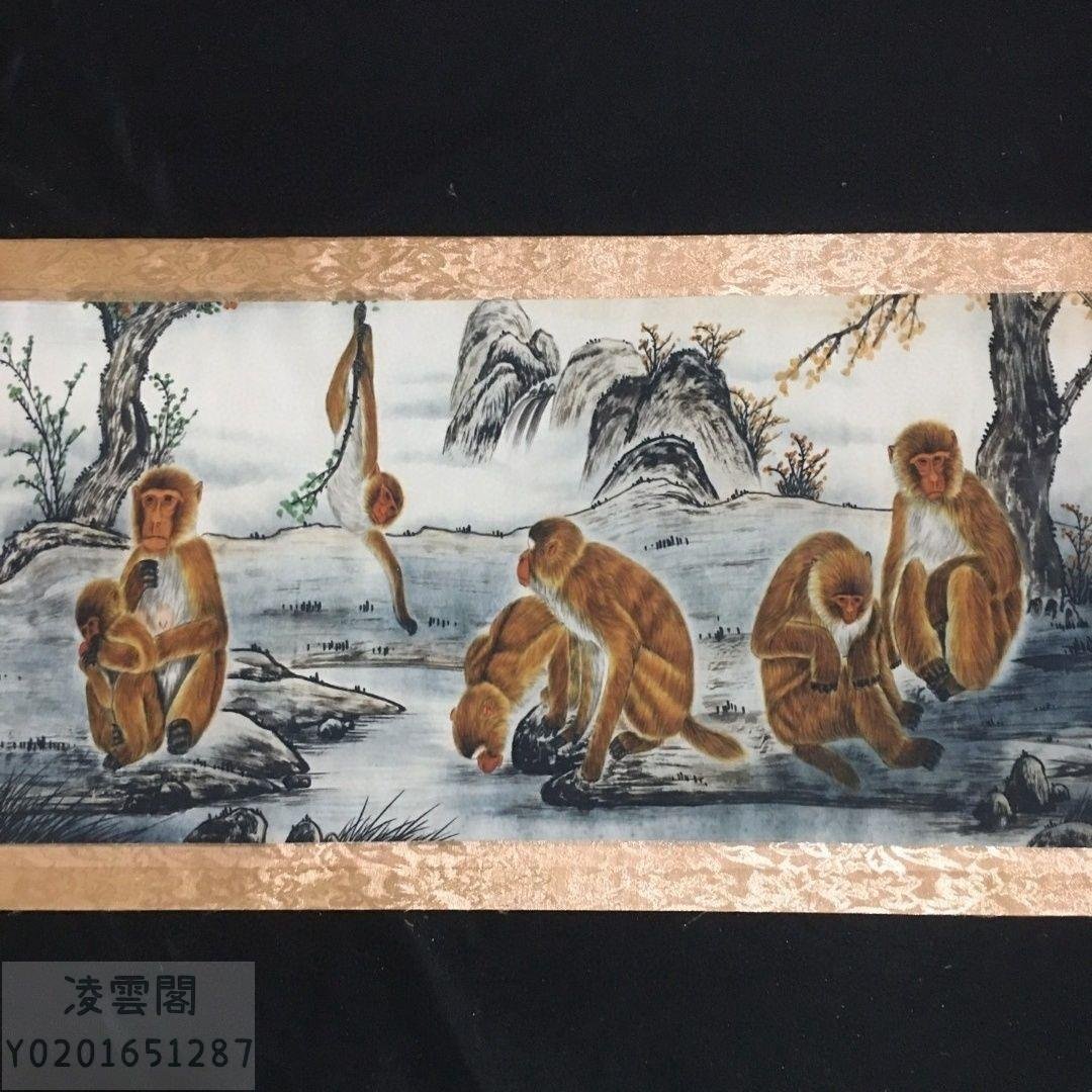 編號XS:77(一)精品長手卷畫,劉繼卣的百猴圖,純手繪之作| Yahoo奇摩拍賣