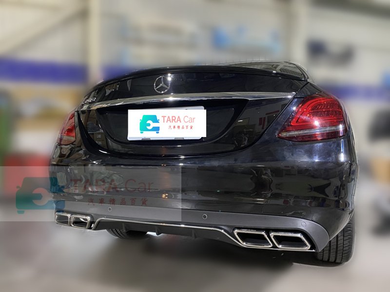 賓士 BENZ W205 原廠保桿 改 新款 後飾板 後下巴 4出尾飾管 PP材質 直上 非AMG 4門