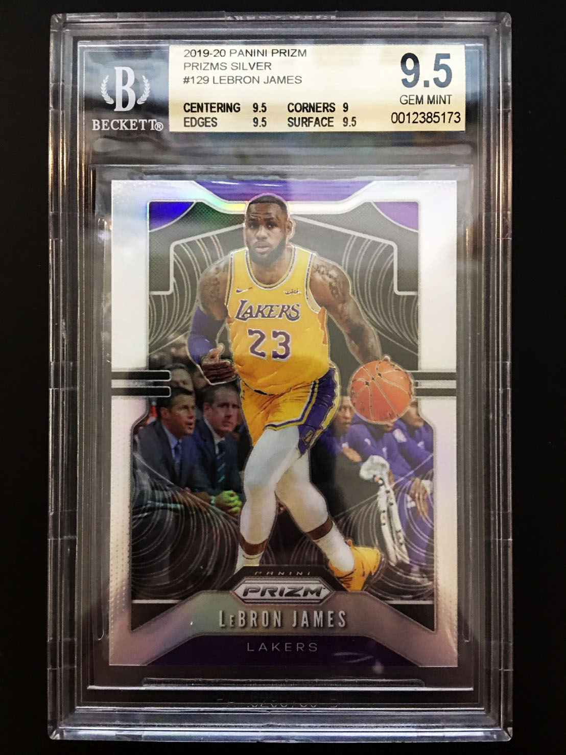 LeBron James Los Angeles Lakers 2019-20 Panini Prizm Silver #129 Card (BGS  9)