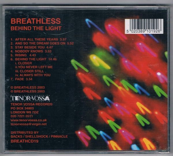 鑫隆音樂]西洋CD-吋息樂團Breathless ‎– Behind The Light (全新)免