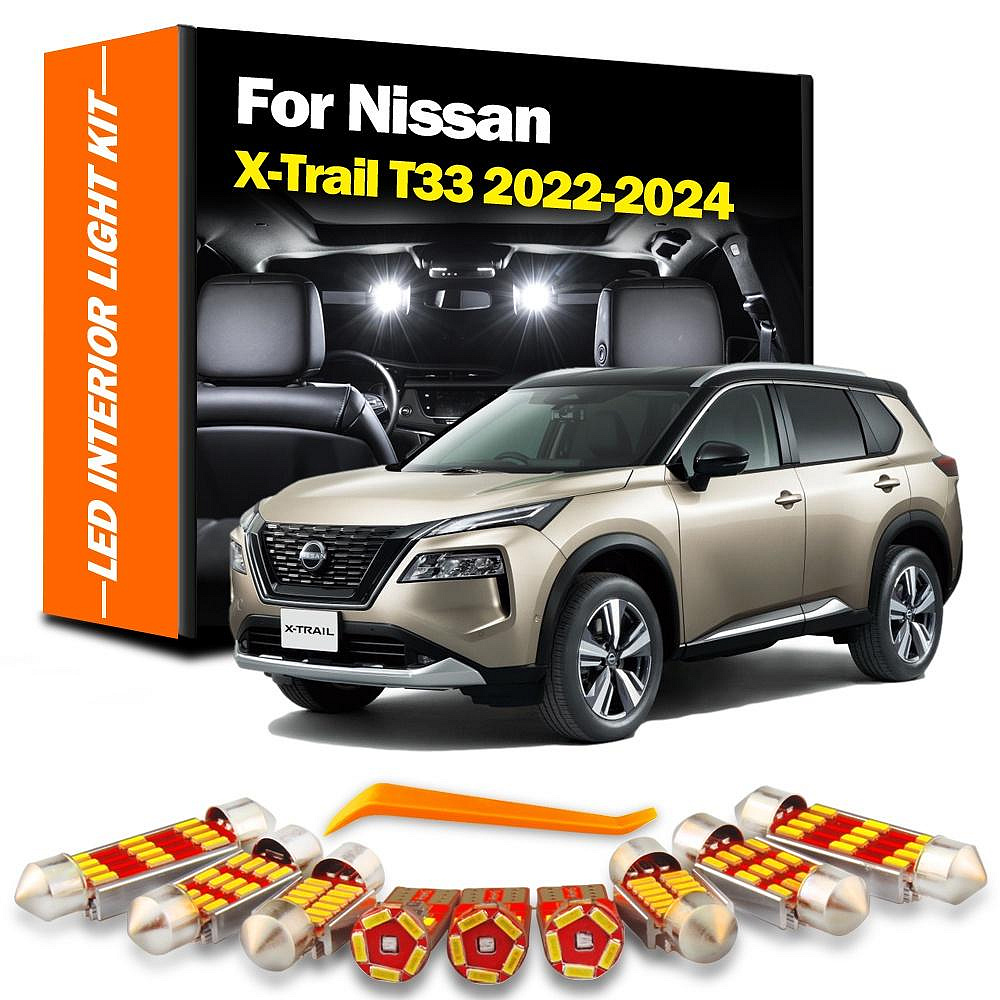 11 件 LED 內部閱讀後備箱板燈套件適用於全新 Nissan X-Trail Xtrail X Trail T33