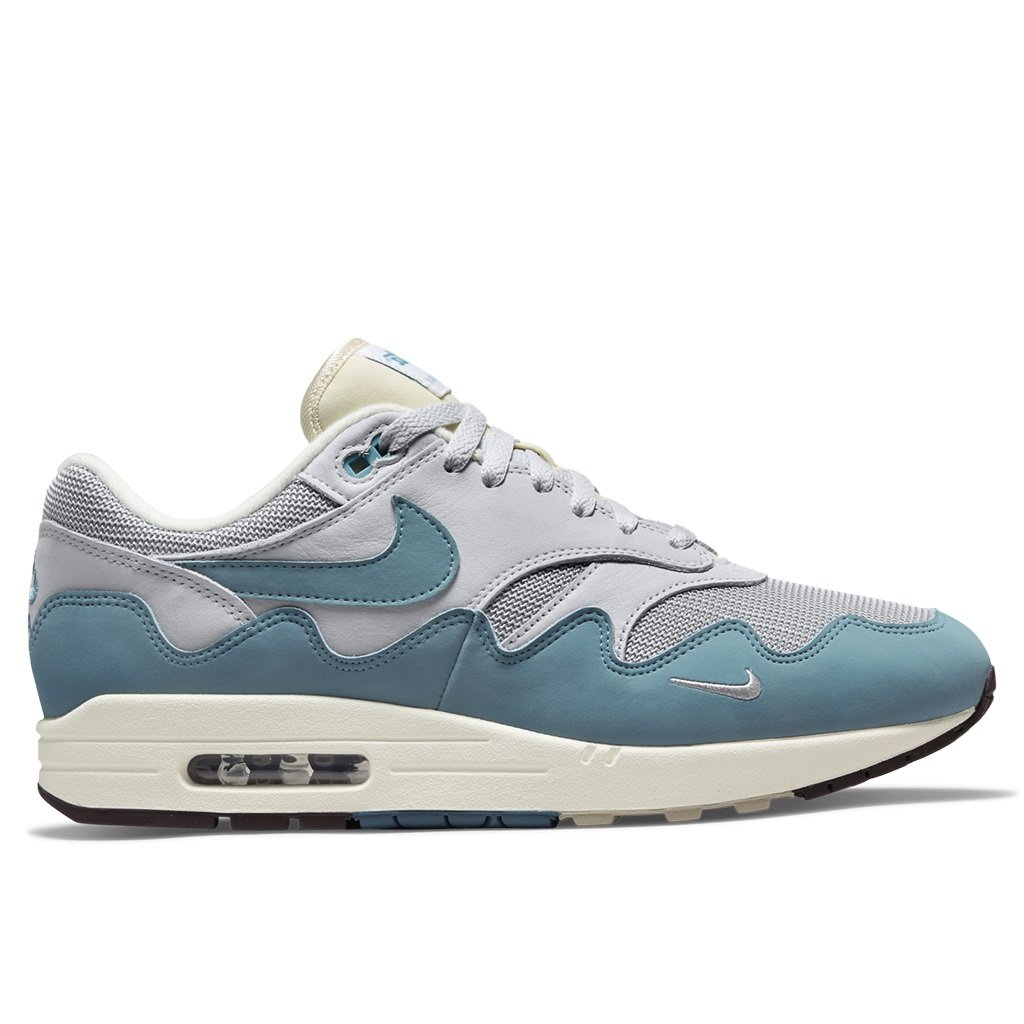 預購商品】NIKE X PATTA AIR MAX 1 AQUA NOISE 灰藍【DH1348-004