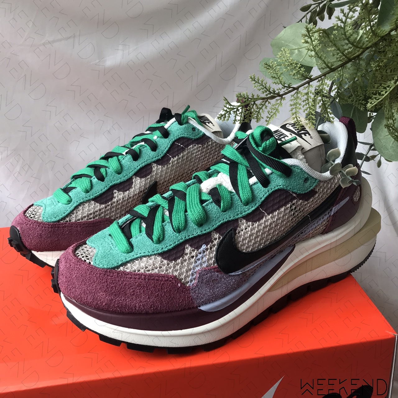 WEEKEND】 NIKE SACAI Vaporwaffle 酒紅葡萄DD3035-200 US5.5 24公分