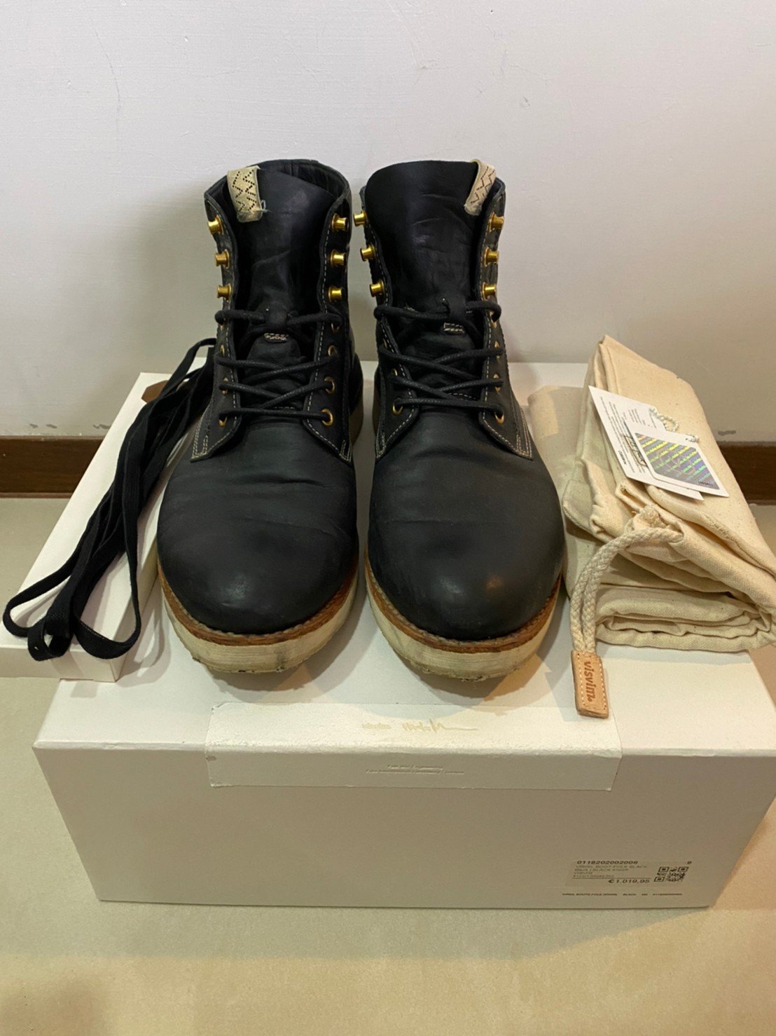 二手美品可刷卡] 18SS Visvim Virgil Boots-Folk KNGR M9 黑色袋鼠皮