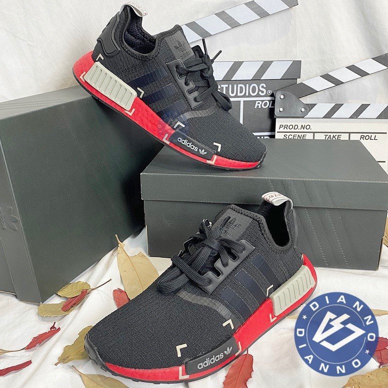 帝安諾-實體店面 Adidas NMD R1 Black Red BOOST 黑紅 FV3907 引號 黑魂 歐洲限定款