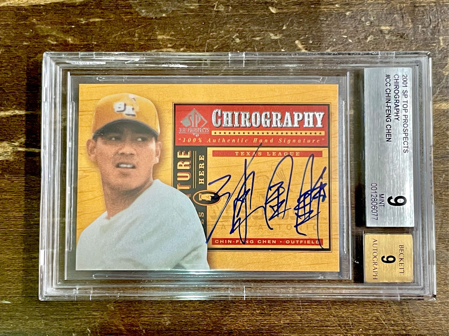 台灣峰砲 陳金鋒 MLB 小聯盟時期 新人簽名卡 卡面簽 BGS9