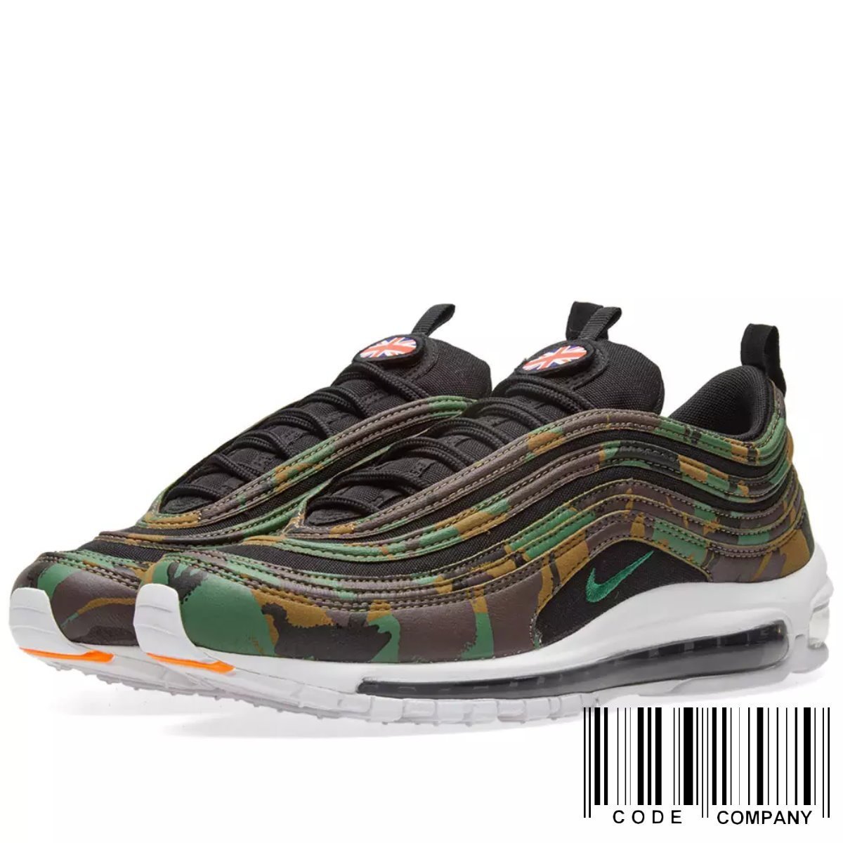 CodE= NIKE AIR MAX 97 PREMIUM QS 氣墊慢跑鞋(迷彩綠)AJ2614-201 英國