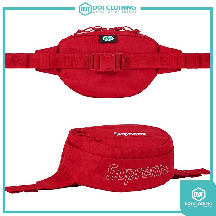 DOT聚點2018 FW Supreme 45th Waist Bag BOX LOGO 紅黃菱格腰包隨身