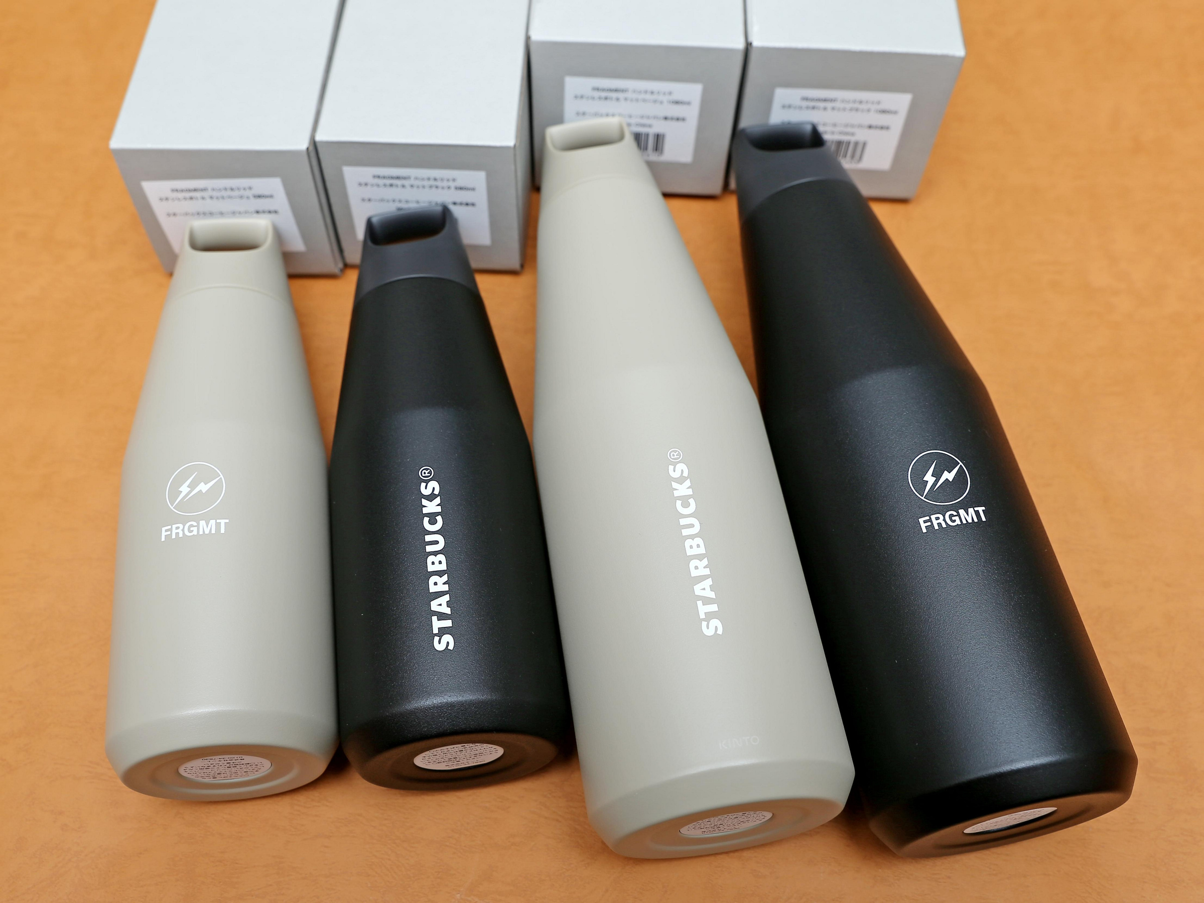 STARBUCKS × FRAGMENT DESIGN x KINTO 藤原浩 閃電 TRAIL TUMBLER 580ml &amp; 1080ml 黑 卡其